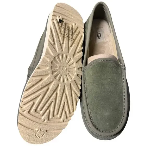 UGG Dex Slip On Loafer Mens 11.5 Moss Green Suede Comfort Casual Shoes New